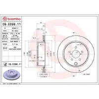 Brembo Remschijf 09E09811 achter, geventileerd, 1 Stuk