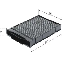 Bosch R2393 filtre charbon actif Renault 1 987 432 393 Bosch voor o.a. RENAULT