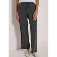 Cecil Dames Wide leg broek van zachte, soepelvallende stof - Groen - L