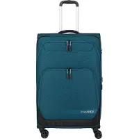 Travelite Kick Off 4 wielen Trolley L 78 cm met uitbreidingsplooi petrol