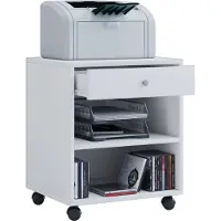 VCM Salda kommode , archiefkast op wielen, 2 planken en 1 ladewit.