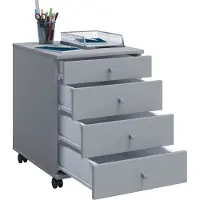 VCM Lona Ladekast voor kantoor , lade sectie, cassette op wielen met 4 lades grijs.