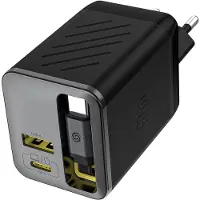 Dudao A67Eu netoplader, 67W, met ingebouwde opvouwbare USB-C kabel, Power Delivery, Quick Charge - Zwart