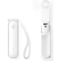 JISULIFE Handventilator F8 - Mini Ventilator Oplaadbaar - Draagbare Hand Fan met Zaklamp en Powerbank - 21 Uur Gebruiksduur