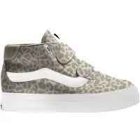 Vans Brooklyn Mid leren sneakers met panterprint - lichtgrijs/grijs Jongens/Meisjes Leer - maat 19