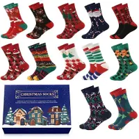 Sonstiges Adventskalender sokken voor heren, 2026, 12 paar, katoen, kerstmotieven, cadeau