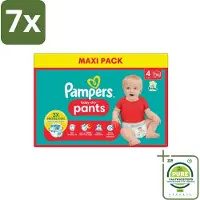 Pampers 7 x - Baby-Dry Pants - Luierbroekjes - Maat 4 (9-15 kg) - Extra Droog - 90 Luiers - Grootverpakking - Baby-Dry - Luierbroekjes - Babyluiers - Luiermaat 4 - 9-15 Kg