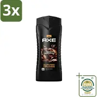 Axe 3 x 3-in-1 Douchegel XL Dark Temptation 400 ml - Grootverpakking - Douchegel - Geur - Donkere Chocolade - Kruiden - 3-in-1