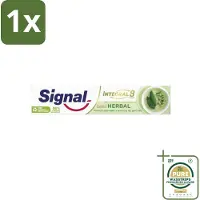 Signal 1 x - Integral & Actions - Tandpasta - Natuurlijke Kruiden - Gerecyclede Verpakking - 75 ml- Tandpasta - Natuurlijke Kruiden - Fluoride - Tandbederf - Tandplak