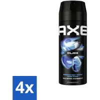 Axe 4 x - Deodorant Bodyspray - 48hrs Fresh - Click - Green Apple & Sandalwood - 150 ml - Deodorant - Deodorant Spray - Click - 48 Uur Bescherming - Frisheid