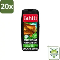 Tahiti 20 x - Douchegel - Verkwikkend Bio Hout - 100% Vegan - 300 ml - Grootverpakking - Douchegel - Houtgeur - Verfrissend - Hydraterend - Ginseng