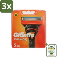 Gillette 3 x - Fusion 5 - Navulscheermesjes - 5 Navulmesjes - Grootverpakking - Scheermesjes - Scheren - Scheren Mesjes - Scheren Voor Gezicht - Scheren Voor Mannen