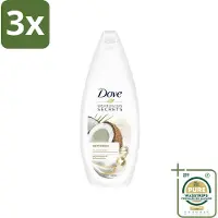 Dove 3 x Nourishing Secrets - Douchegel - Kokosolie & Amandel melk - Sulfaatvrij - 250 ml - Grootverpakking - Douchegel - Kokosolie - Amandelmelk - Natuurlijke Verzorging - Sulfaatvrije Douchegel