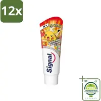 Signal - Pokémon - Tandpasta - Milde Munt Smaak - Anti-Tandsteen - Kinder 6+ Jaar - 75 ml - Voordeelverpakking - 12 stuks - Tandpasta voor kinderen - Pokémon tandpasta
