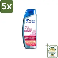 Head & shoulders 5 x - Anti-Roos Shampoo - Pure Intense - Grapefruit - 250 ml - Grootverpakking - Anti-roos Shampoo - Vet Hoofd - Schone Hoofdhuid - Roosvrij Haar - Grapefruit Geur