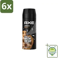 Axe - Deodorant Bodyspray - 48hrs Fresh - Leather & Cookies - 150 ml - Voordeelverpakking - 6 stuks - 48 uur deodorant - Deodorant spray
