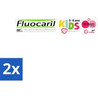 FLUOCARIL Kids - Bi-Fluoride - Tandpasta - Met Aardbeiensmaak - 3 tot 6 jaar - 50 ml - Voordeelverpakking - 2 stuks