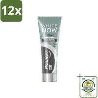 Prodent - White Now - Tandpasta - Natuurlijke Ingrediënten - Klei En Houtskool - 75 ml - Voordeelverpakking - 12 stuks - Klei - Houtskool