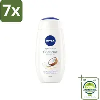 Nivea 7 x Soft Care Douchegel Coconut & Jojoba Oil 250 ml - Grootverpakking - Douchecrème - Kokosnoot - Hydraterende Douchecrème - Verzorgend Douchegel - Tropische Geur