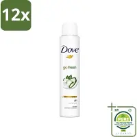 Dove Go Fresh - Deospray - Groene Thee & Komkommer - 200 ml - Voordeelverpakking - 12 stuks - Go Fresh - Deodorant
