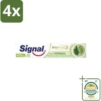 Signal - Integral & Actions - Tandpasta - Natuurlijke Kruiden - Gerecyclede Verpakking - 75 ml - Voordeelverpakking - 4 stuks - Fluoride - Mondverzorging