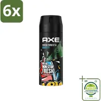 Axe - Deodorant Bodyspray - 48hrs Fresh - Fresh Forest & Graffiti - 150 ml - Voordeelverpakking - 6 stuks - Deodorant -