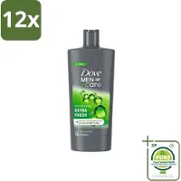 Dove Men+Care - Extra Fresh - Douchegel 3-in-1 - Verzorgend - 700 ml - Voordeelverpakking - 12 stuks - Douchegel - Mannen