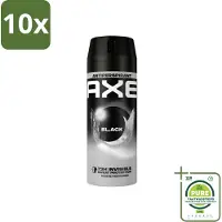 Axe 10 x - Deodorant Spray - 72hrs Anti Sweat - Black - 150 ml - Grootverpakking - Anti-transpirant - Deodorant Spray - 72 Uur Bescherming - Black - Geur