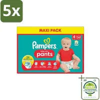 Pampers 5 x - Baby-Dry Pants - Luierbroekjes - Maat 4 (9-15 kg) - Extra Droog - 90 Luiers - Grootverpakking - Baby-Dry - Luierbroekjes - Babyluiers - Luiermaat 4 - 9-15 Kg