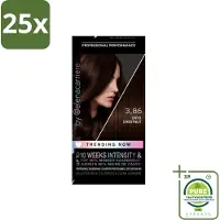 Syoss 25 x - Haarverf - 3-86 Onyx Chestnut - 1 Haarkleuring - Grootverpakking - Haarverf - Kastanjebruin - Permanente Haarkleur - - Salonplex