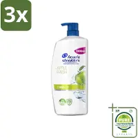 Head & shoulders 3 x - Anti-Roos Shampoo - Apple Fresh - Pompflacon - 1000 ml - Grootverpakking - Anti-Roos Shampoo - Roos Shampoo - Hoofdhuidverzorging - Haarverzorging - Apple Fresh