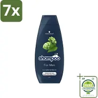 Schwarzkopf 7 x - Shampoo - For Men - Met Hop Extract - Voor elke dag - 400 ml - Grootverpakking - Haarversterkend Shampoo - Shampoo Voor Mannen - Hop Extract Shampoo - Volume Shampoo - Vegan Shampoo