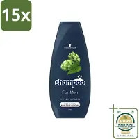 Schwarzkopf 15 x - Shampoo - For Men - Met Hop Extract - Voor elke dag - 400 ml - Grootverpakking - Shampoo Voor Mannen - Hop Extract - Krachtig Haar - Natuurlijk Volume - Vegan Shampoo