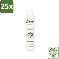 Dove 25 x Go Fresh - Deospray - Groene Thee & Komkommer - 200 ml - Grootverpakking - Go Fresh Deospray Groene Thee & Komkommer - Frisheid - Transpiratie Bescherming - Geur - Oksel Crème