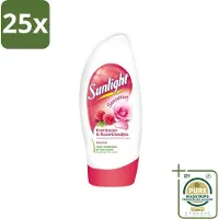 Sunlight 25 x - Douchegel - PH Neutraal - Rozen En Frambozen - 250 ml - Grootverpakking - Douchegel - Zachte Reiniging - PH Neutraal - Roze Geur - Frambozen Geur