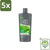 Dove 5 x Men+Care - Extra Fresh - Douchegel 3-in-1 - Verzorgend - 700 ml - Grootverpakking - Douchegel - Mannen - Verzorging - Hydratatie - Verfrissend