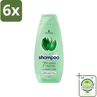 Schwarzkopf - Shampoo - 7 Kruiden - Normaal tot Vet haar - 400 ml - Voordeelverpakking - 6 stuks - Haarversterkend shampoo - Shampoo voor vet haar