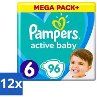 Pampers - Active Baby - Luiers - Maat 6 (13-18 kg) - Extra Groot - 96 Luiers - Voordeelverpakking - 12 stuks