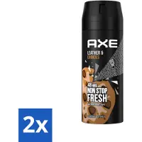 Axe 2 x - Deodorant Bodyspray - 48hrs Fresh - Leather & Cookies - 150 ml - 48 Uur Deodorant - Deodorant Spray - Mannelijke Deodorant - Deodorant - Leer Geur