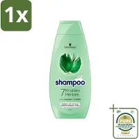 Schwarzkopf 1 x - Shampoo - 7 Kruiden - Normaal tot Vet haar - 400 ml- Haarversterkend Shampoo - Kruidenextracten - Fris Haar - Natuurlijk Volume - Vegan Shampoo