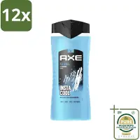 Axe XL - 3-in-1 Douchegel - Ice Chill - Icy Menthol - Insta Cool - 400 ml - Voordeelverpakking - 12 stuks - Ice Chill - Bevroren munt