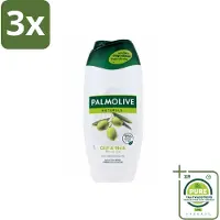 Palmolive 3 x - Naturals - Douchecréme - Olijf & Melk - Natuurlijke ingrediënten - 250 ml - Grootverpakking - Douchecrème - Olijf - Melk - Natuurlijke Ingrediënten - Hydratatie