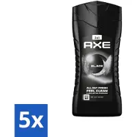 Axe 5 x 3-in-1 Douchegel Black 250 ml - Douchegel - Lichaam - Gezicht - Haar - Frisheid