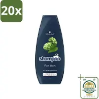 Schwarzkopf 20 x - Shampoo - For Men - Met Hop Extract - Voor elke dag - 400 ml - Grootverpakking - Shampoo Voor Mannen - Hop Extract - Krachtig Haar - Natuurlijk Volume - Vegan Shampoo