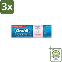 Oral-B 3 x - Pro Expert - Tandpasta - Sensitive & Whitening - 75 ml - Grootverpakking - Gevoelige Tanden - Witte Tanden - Tandpasta - Mondverzorging - Vlekken Verwijderen