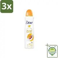 Dove 3 x - Deospray - Passievrucht & Citroengras - 150 ml - Grootverpakking - Deodorant - Anti-transpirant - Passievrucht - Citroengras -
