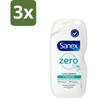 Sanex 3 x Zero % - Douchegel - Hydrateert - Alle Huidtypes - 400 ml - Douchegel - Huidverzorging - Hydraatende Douchegel - 0% Sulfaten - 0% Kleurstoffen