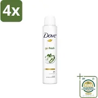 Dove Go Fresh - Deospray - Groene Thee & Komkommer - 200 ml - Voordeelverpakking - 4 stuks - Antitranspirant - Groene thee