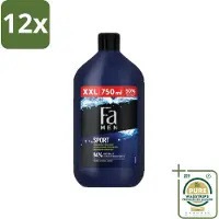 Fa Men - Sport - Douchegel - Groene Citrus - 750 ml - Voordeelverpakking - 12 stuks - Groene citrus - Verfrissend