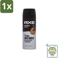 Axe 1 x - Deodorant Spray - 72hrs Anti Sweat - Leather & Cookies - 150 ml- 72 Uur Anti Zweet - Deodorant Spray - Zweetbestendig - Leer En Koekjes Geur - Langdurige Frisheid